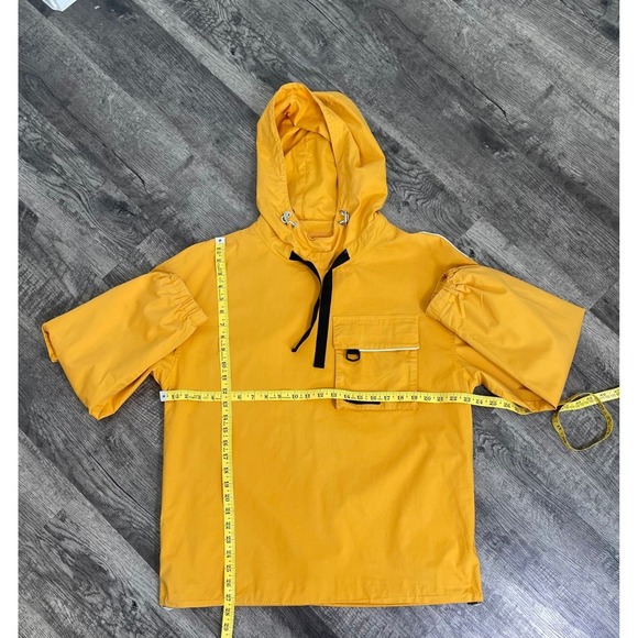 Trendiano Large Yellow Utility Windbreaker Hooded Techwear Jacket Streetwear - Picture 6 of 12